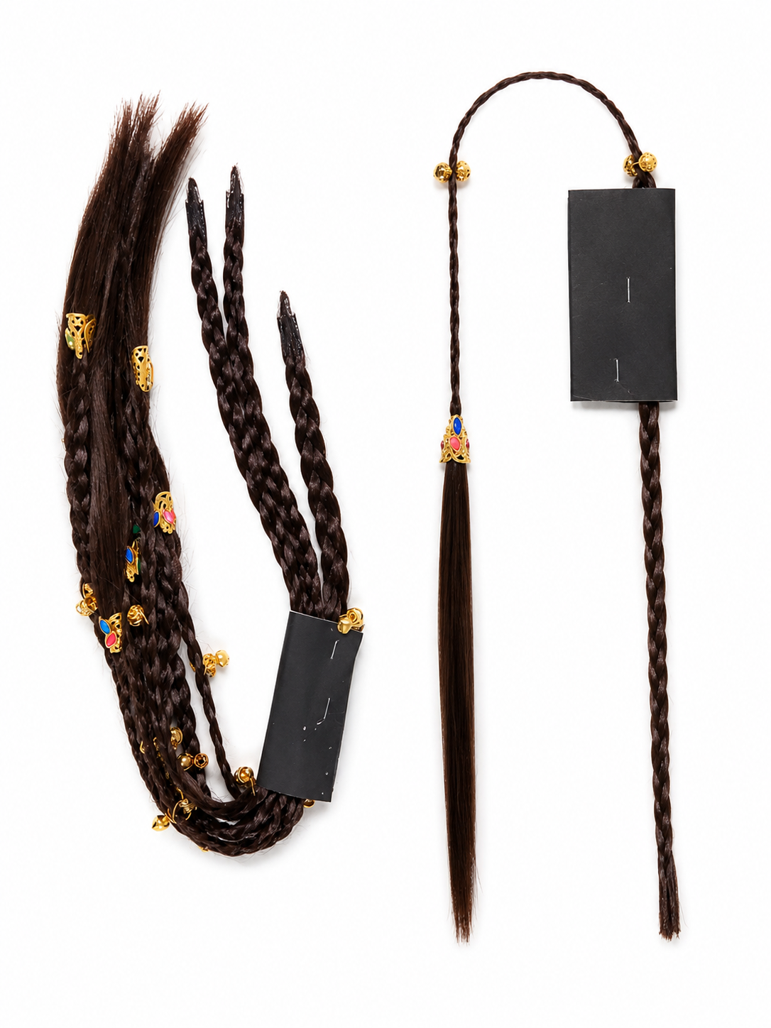Braided Hair Extension with Gold Charms