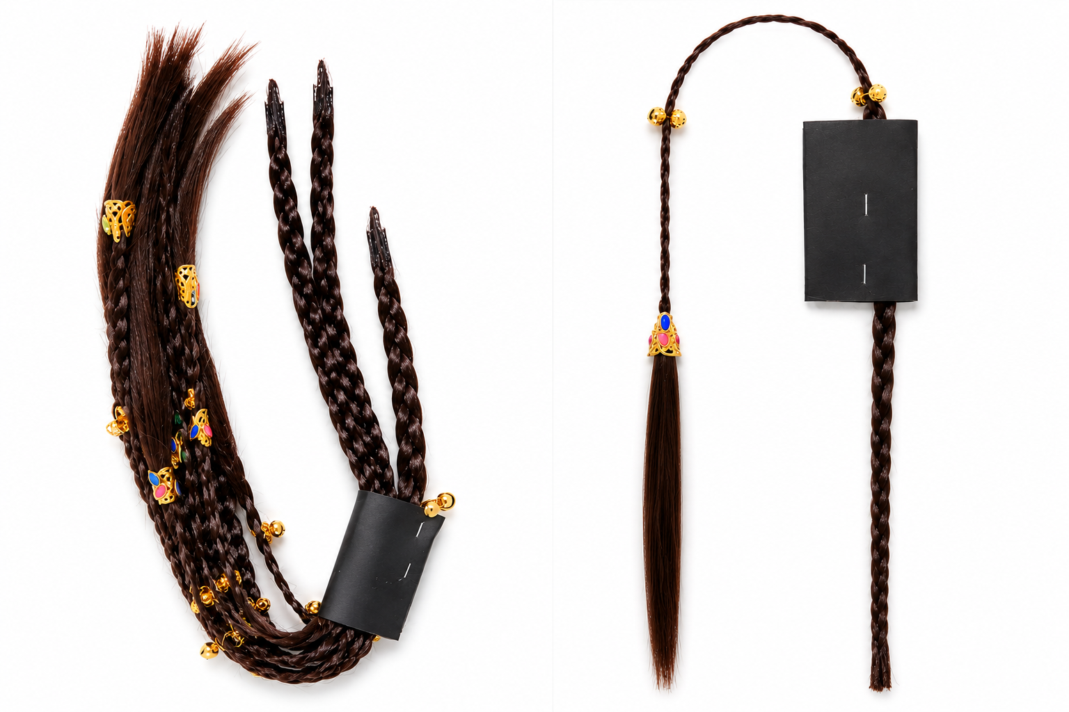 Braided Hair Extension with Gold Charms - Image 3