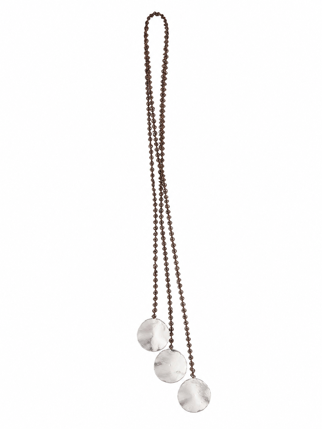 Silver Disc Hair Tassel Modern Chain Hair Accessory