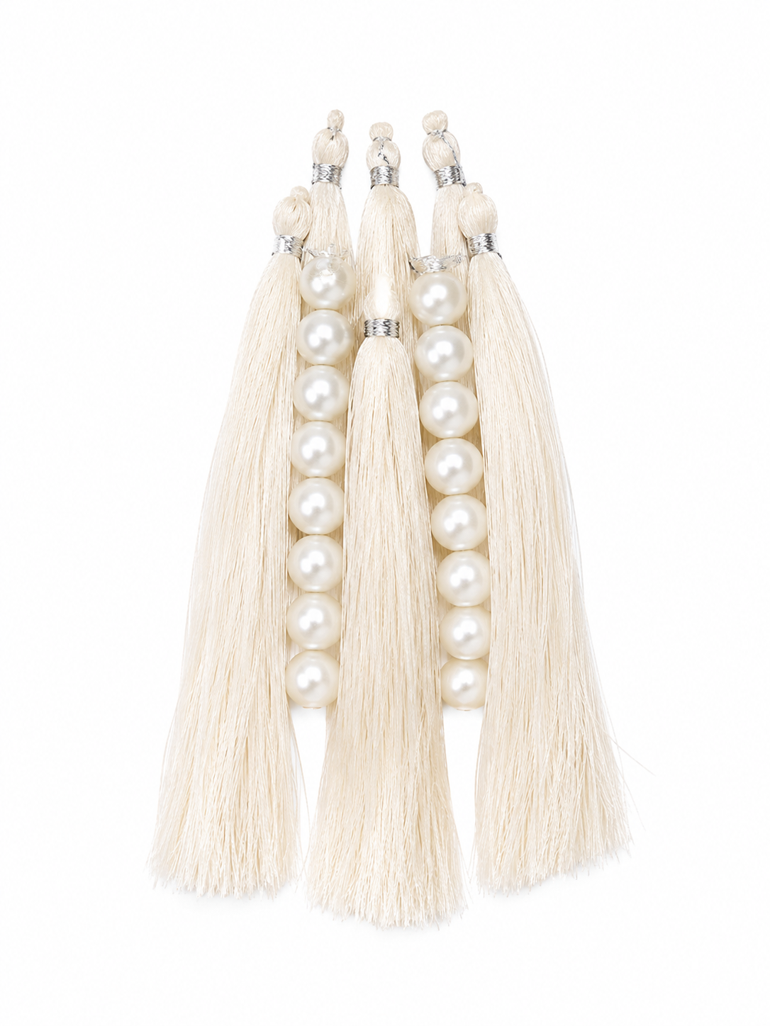 Elegant Ivory Pearl Tassel Hair Accessory Set