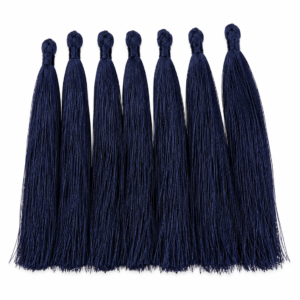 Premium Navy Silk Tassel Hair Accessories