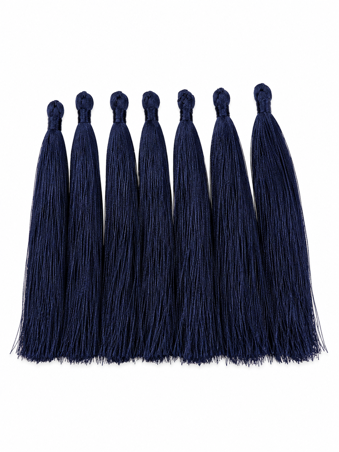 Premium Navy Silk Tassel Hair Accessories