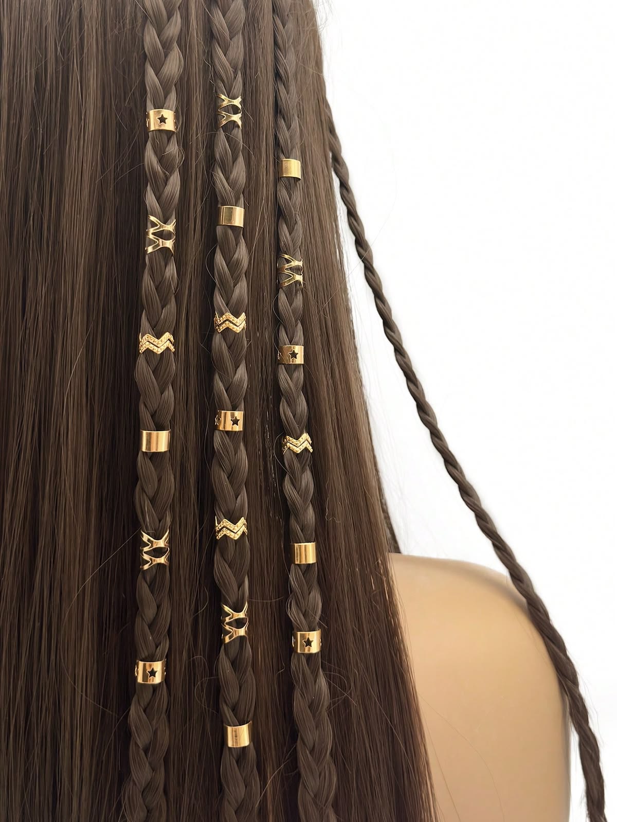 Braided Hair Extension with Gold Charms - Image 2